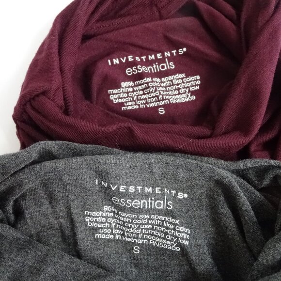 Lot of 2 Investments Essentials Sleeveless Mock Neck Top Women Size S Gray Red - Picture 5 of 9